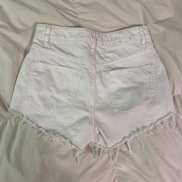 White Laced Jean Shorts - Picture 8 of 9